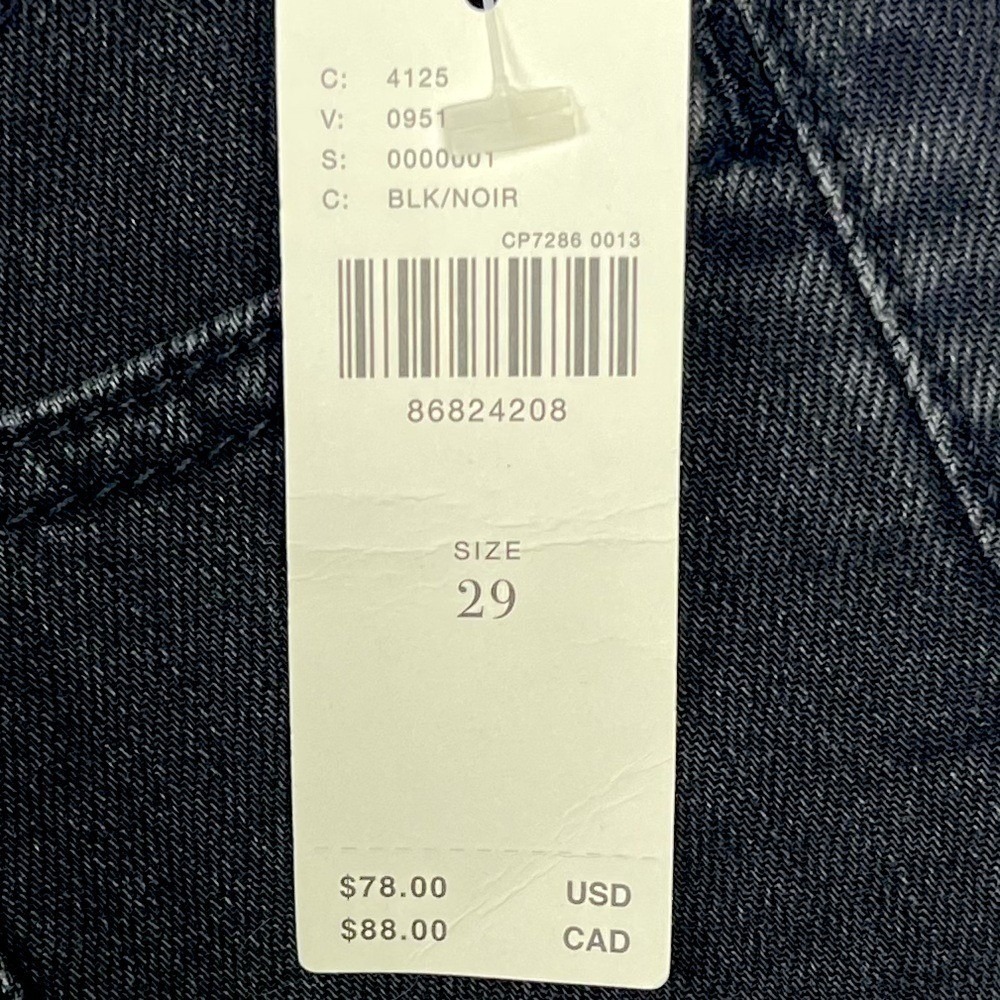 Pilcro NWT Micro Denim‎ Shorts Cuffed Black Sz 29 Flattering High Diagonal Cut - Picture 8 of 11